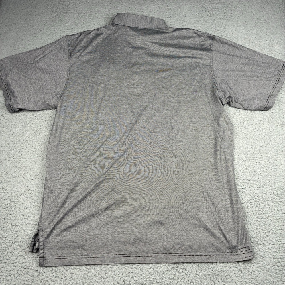 Peter Millar Polo Shirt Men's L Gray Striped Cotton Golf Jasna Polana TPC Logo - Picture 7 of 10